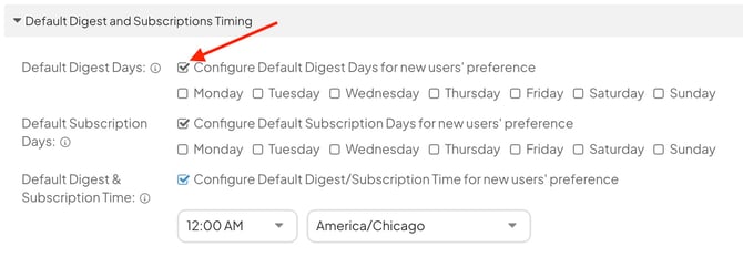 Default Digest Days