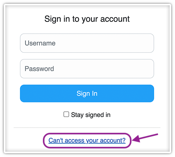 Cant access your account