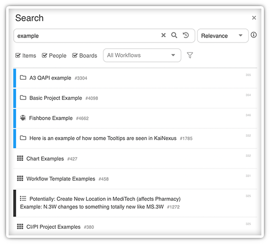 Example Search Results
