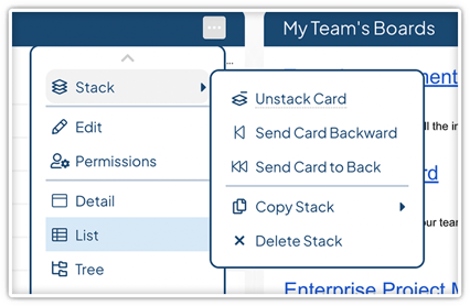 Edit Stacked Card Ellipses Menu