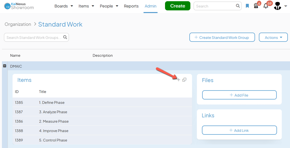 Create a Standard Work Item