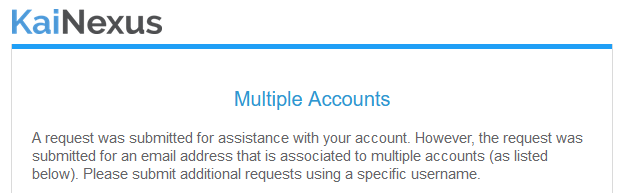 The Multiple Accounts email